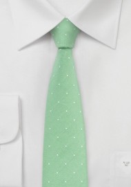 Cotton Skinny Tie in Summer Green