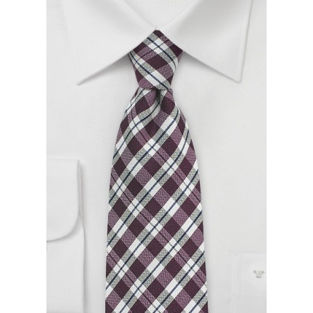 Chestnut Brown and Beige Gingham Tie