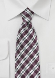 Chestnut Brown and Beige Gingham Tie