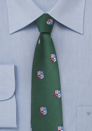 Crested Repp Tie in Dark Hunter Green