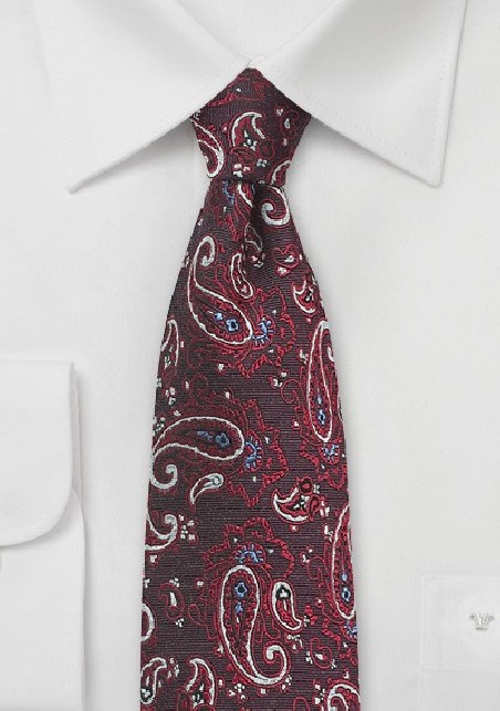 Marsala Red Paisley Tie