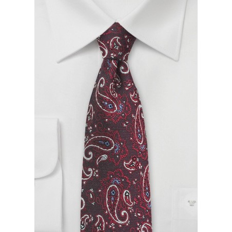 Marsala Red Paisley Tie