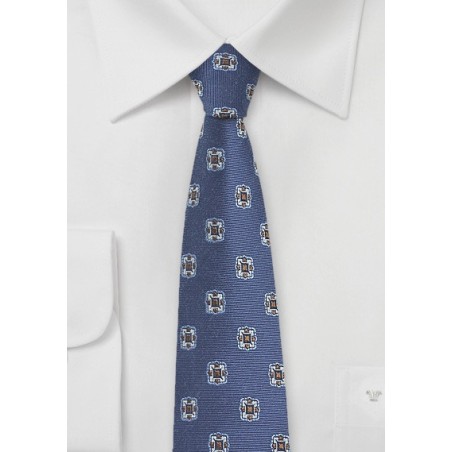 Retro Skinny Tie in Vintage Blues