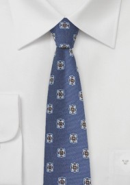 Retro Skinny Tie in Vintage Blues
