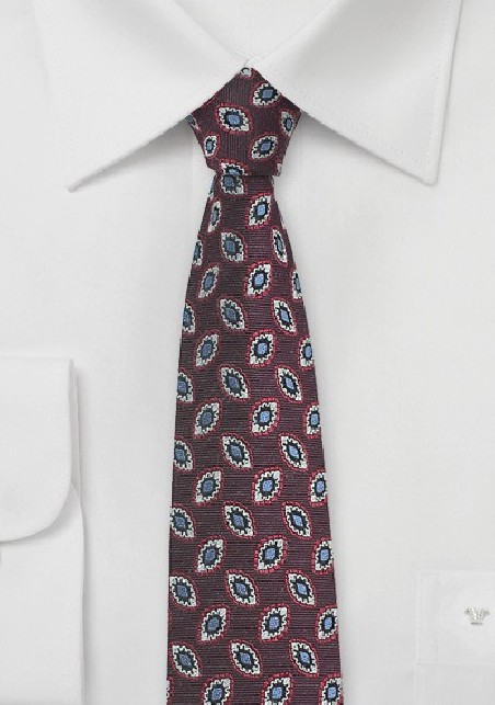 Black Cherry Colored Skinny Silk Tie