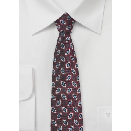 Black Cherry Colored Skinny Silk Tie