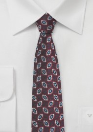 Black Cherry Colored Skinny Silk Tie