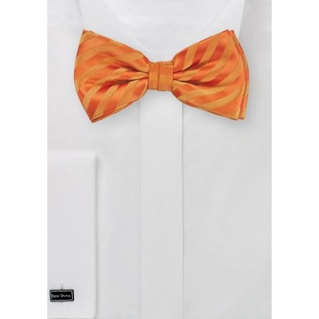 Bright Orange Kids Bow Tie with Stripes