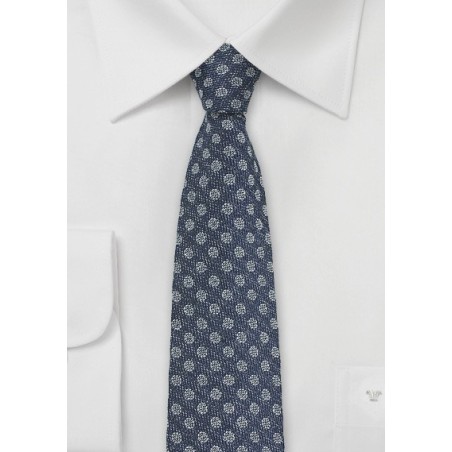 Silk Polka Dot Tie in Denim Look