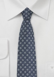 Silk Polka Dot Tie in Denim Look