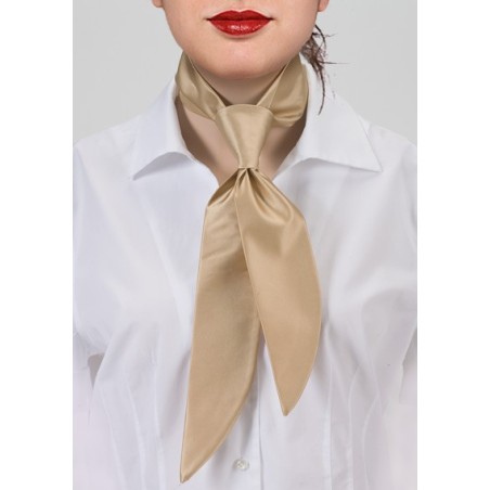 Womens Necktie in Golden Champagne