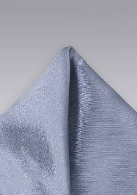 Solid Satin Pocket Square in Gray