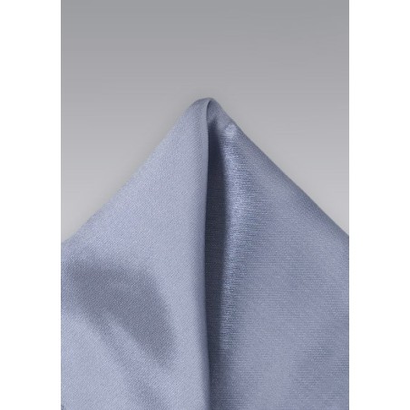 Solid Satin Pocket Square in Gray