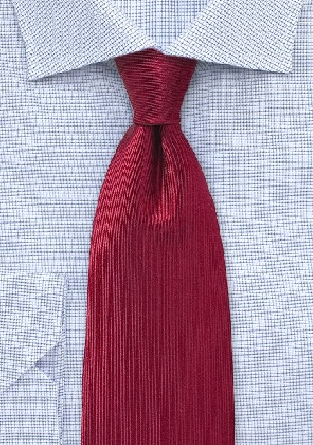 Corduroy Silk Tie in Cherry Red