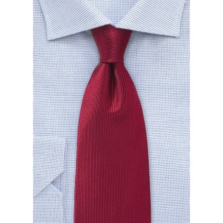Corduroy Silk Tie in Cherry Red
