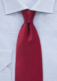 Corduroy Silk Tie in Cherry Red