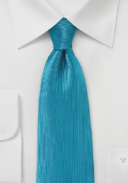 Ribbed Texture Silk Tie in Capri Breeze Blue