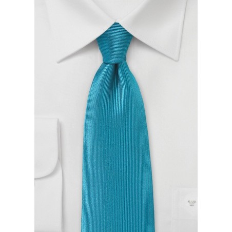 Ribbed Texture Silk Tie in Capri Breeze Blue
