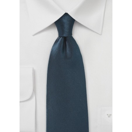 Ribbed Texture Silk Tie in Dark Navy
