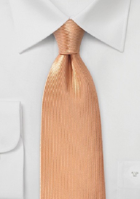 Textured Silk Tie in Peach