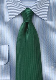 Hunter Green Silk Tie with Ribb Texture