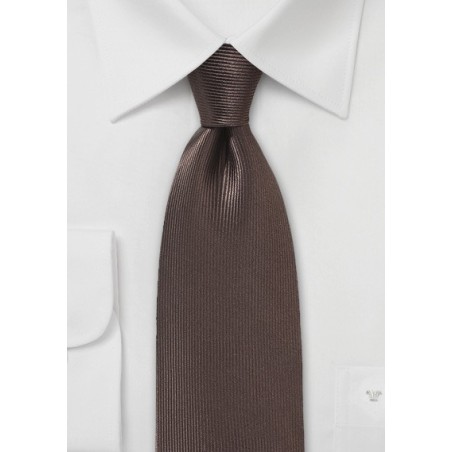 Textured Designer Silk Tie in Chocolate Brown