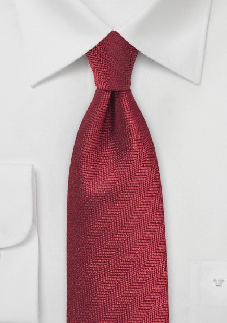 Herringbone Tie in Henna Red