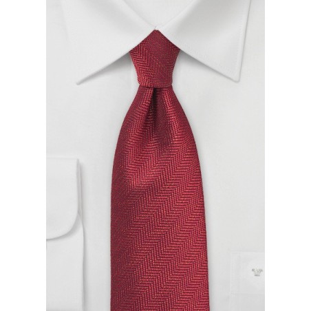 Herringbone Tie in Henna Red