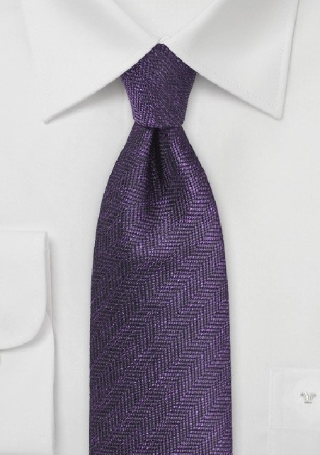 Herringbone Tie in Nightshade Purple