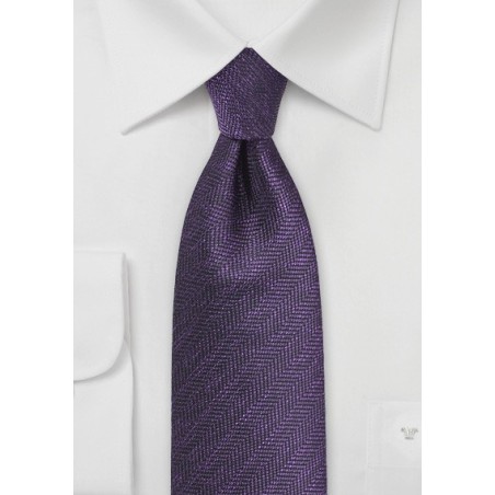 Herringbone Tie in Nightshade Purple