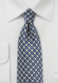 Retro Check Pattern in Blue and Gray