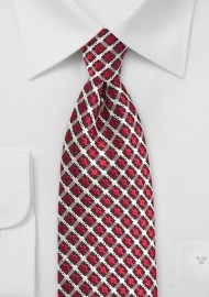 Retro Check Tie in Red, Gold, and Black