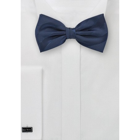 Midnight Blue Bow Tie with Stripes