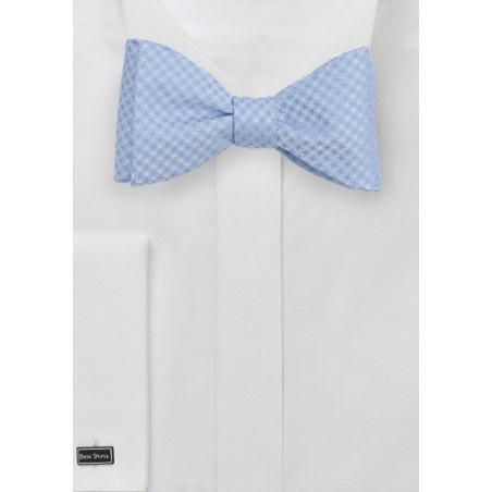 Soft Blue Bow Tie in Self Tie Style