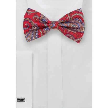 Bold Red Paisley Bow Tie