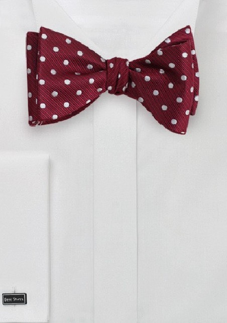 Cherry Red Polka Dot Bow Tie