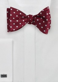Cherry Red Polka Dot Bow Tie