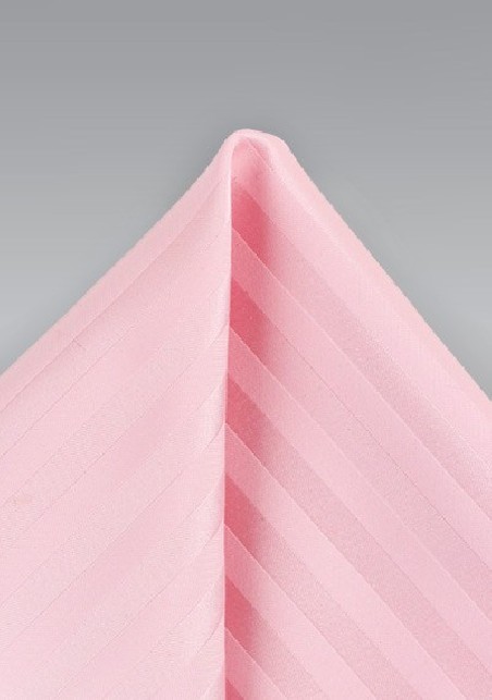 Rose Pink Striped Pocket Square