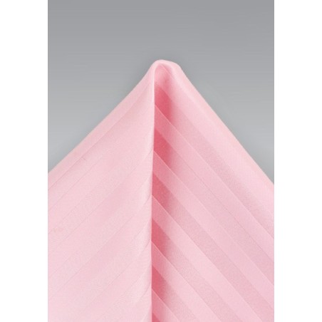 Rose Pink Striped Pocket Square
