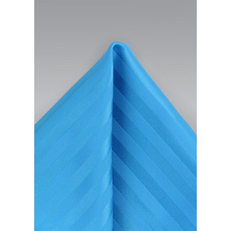 Striped Pocket Square in Malibu Blue