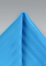 Striped Pocket Square in Malibu Blue
