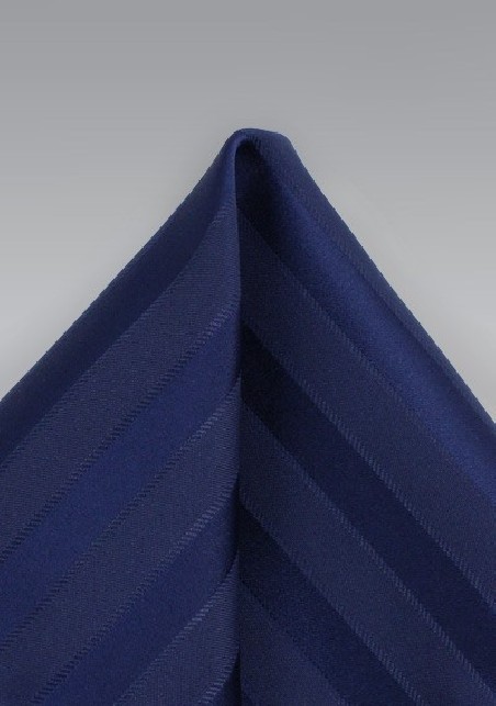 Navy Striped Pocket Square