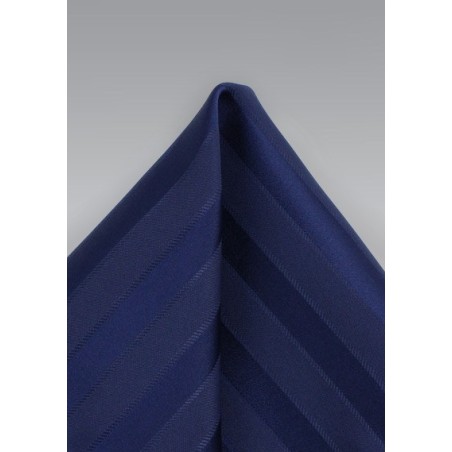 Navy Striped Pocket Square