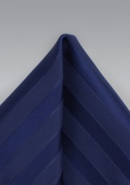 Navy Striped Pocket Square