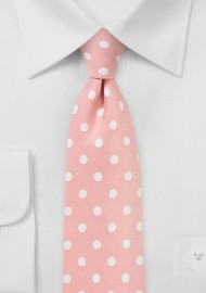 Polka Dot Tie in Salmon Pink