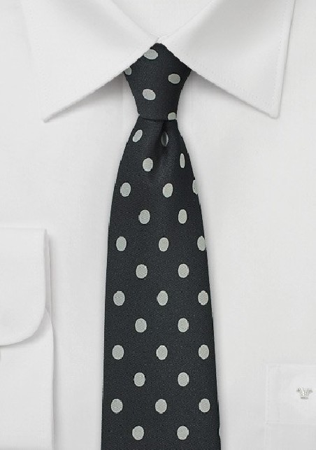Elegant Black Tie with Silver Dots