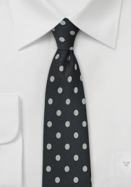 Elegant Black Tie with Silver Dots