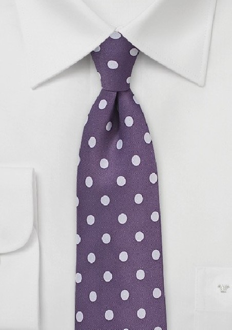 Grape and Lavender Polka Dot Tie
