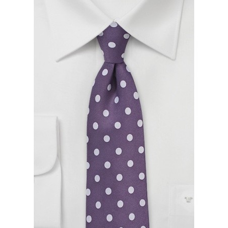 Grape and Lavender Polka Dot Tie