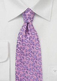 Paisley Silk Tie in Pink and Purple